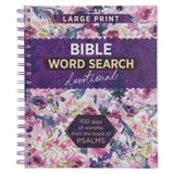 Bible Word Search Devotional: 100 Days of Worship from the Book of Psalms Large Print SB