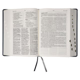 NLV Donkerblou Kunsleer Tematiese Studiebybel Met Duimgrepe