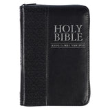 KJV Black Faux Leather Mini Pocket Edition Bible Red Letter With Zip