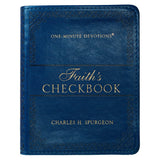One Minute Devotions Faiths Navy Checkbook Faux Leather