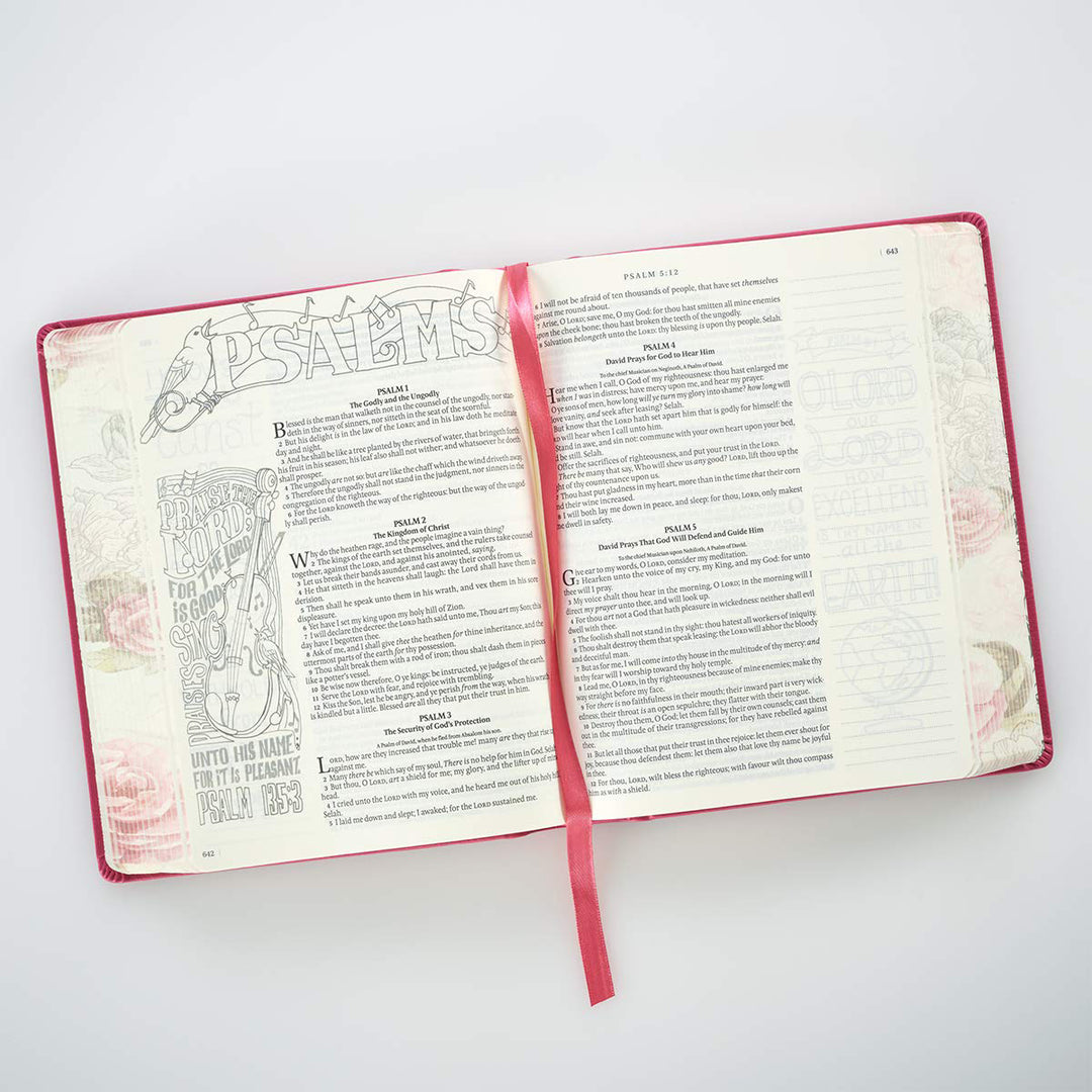 KJV Pink Faux Leather Hardcover My Creative Bible