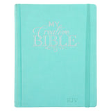 KJV Aquamarine Faux Leather Hardcover My Creative Bible