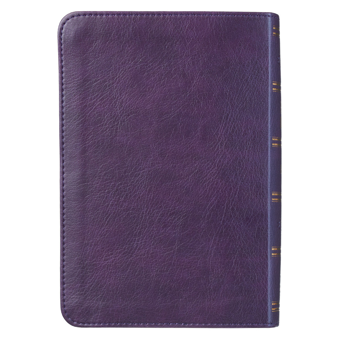 KJV Purple Faux Leather Compact Bible Large Print Red Letter