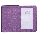 KJV Purple Faux Leather Compact Bible Large Print Red Letter