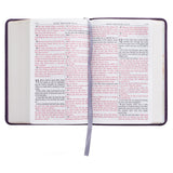 KJV Purple Faux Leather Compact Bible Large Print Red Letter
