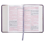 KJV Purple Faux Leather Compact Bible Large Print Red Letter