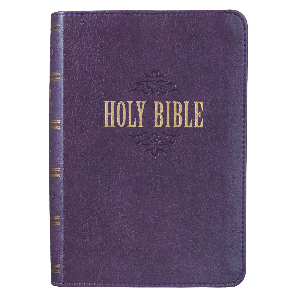 KJV Purple Faux Leather Compact Bible Large Print Red Letter