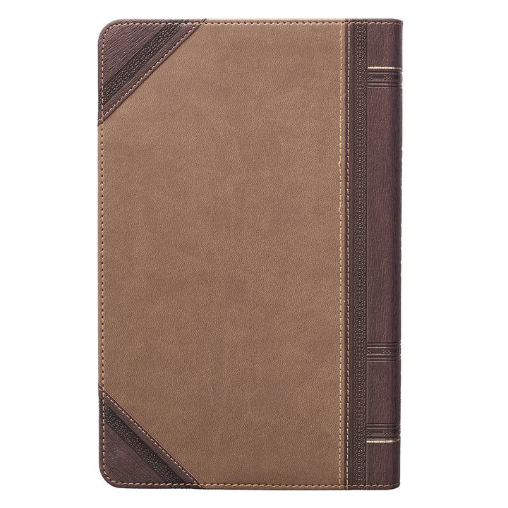 KJV Tan & Brown Faux Leather Standard Bible Giant Print Red Letter