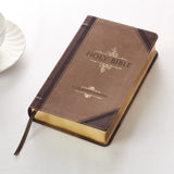 KJV Tan & Brown Faux Leather Standard Bible Giant Print Red Letter