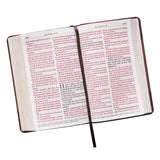 KJV Tan & Brown Faux Leather Standard Bible Giant Print Red Letter