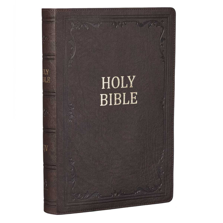 KJV Brown Faux Leather Bible Super Giant Print Red Letter