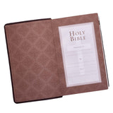 KJV Brown Faux Leather Giant Print Standard Bible Red Letters With Thumb Indexed