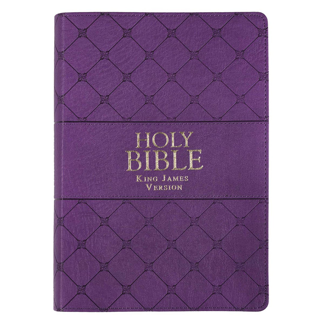 KJV Purple Faux Leather Super Giant Print Bible Red Letter