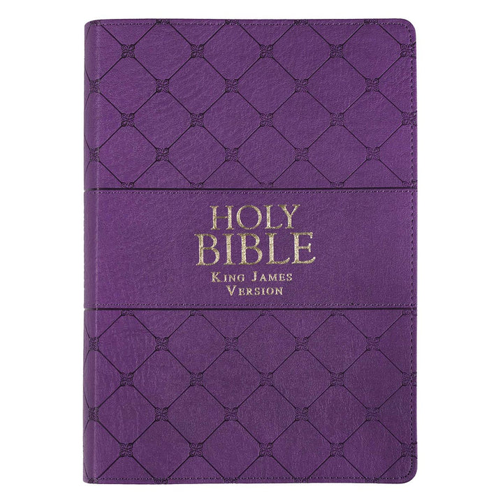 KJV Purple Faux Leather Super Giant Print Bible Red Letter