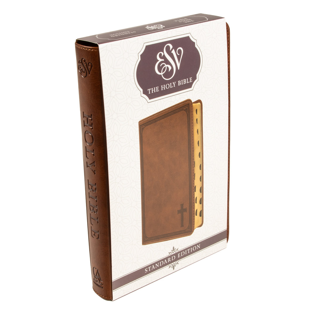 ESV Tan Faux Leather Standard Bible Thumb Indexed