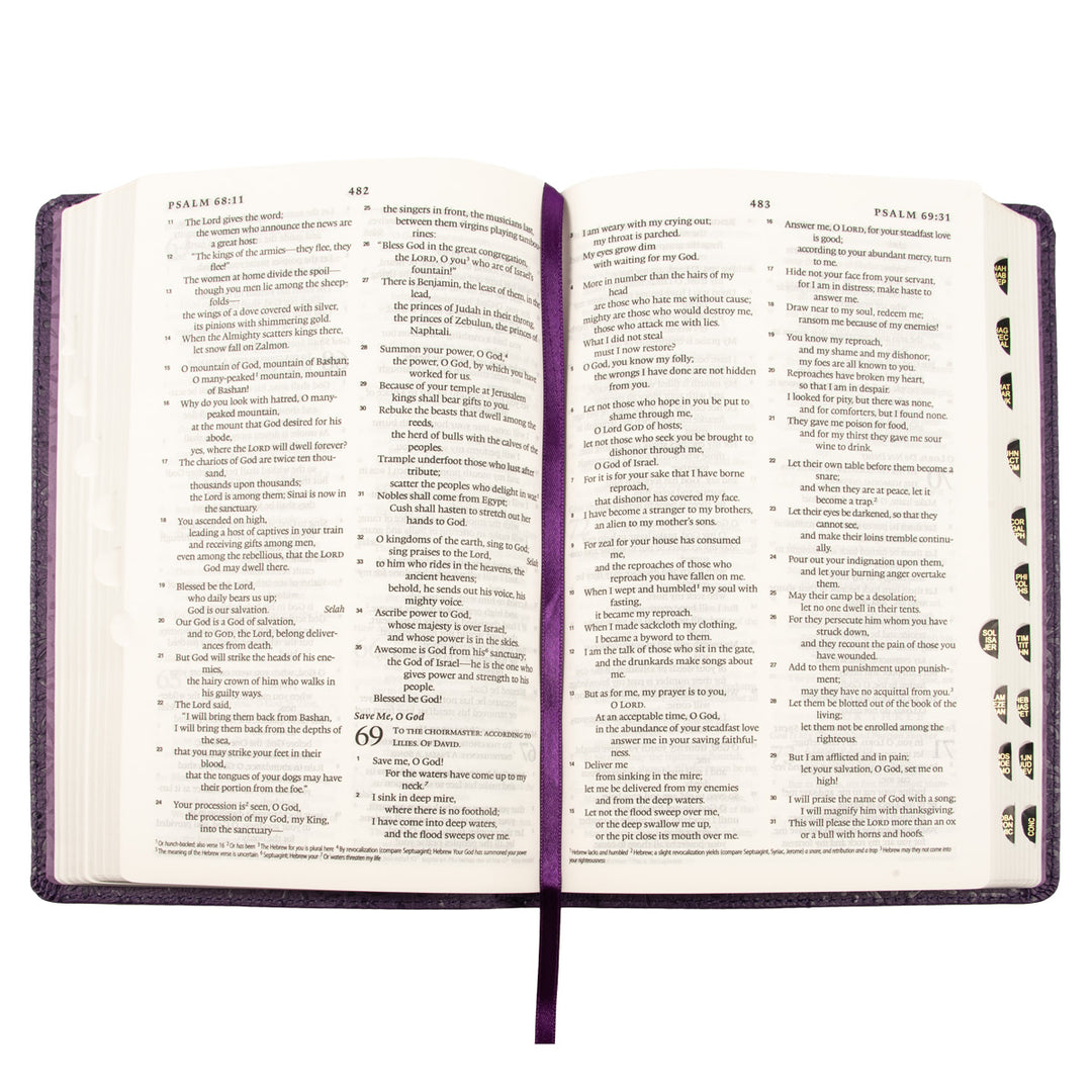 ESV Purple Faux Leather Standard Bible Thumb Indexed