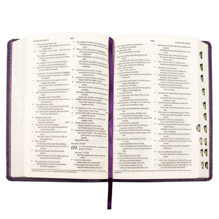 ESV Purple Faux Leather Standard Bible Thumb Indexed