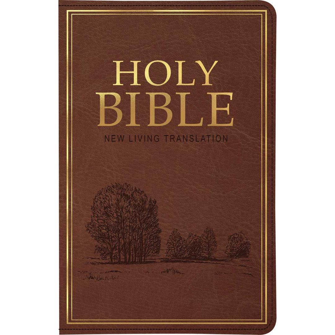 NLT Brown Faux Leather Standard Bible Thumb Indexed