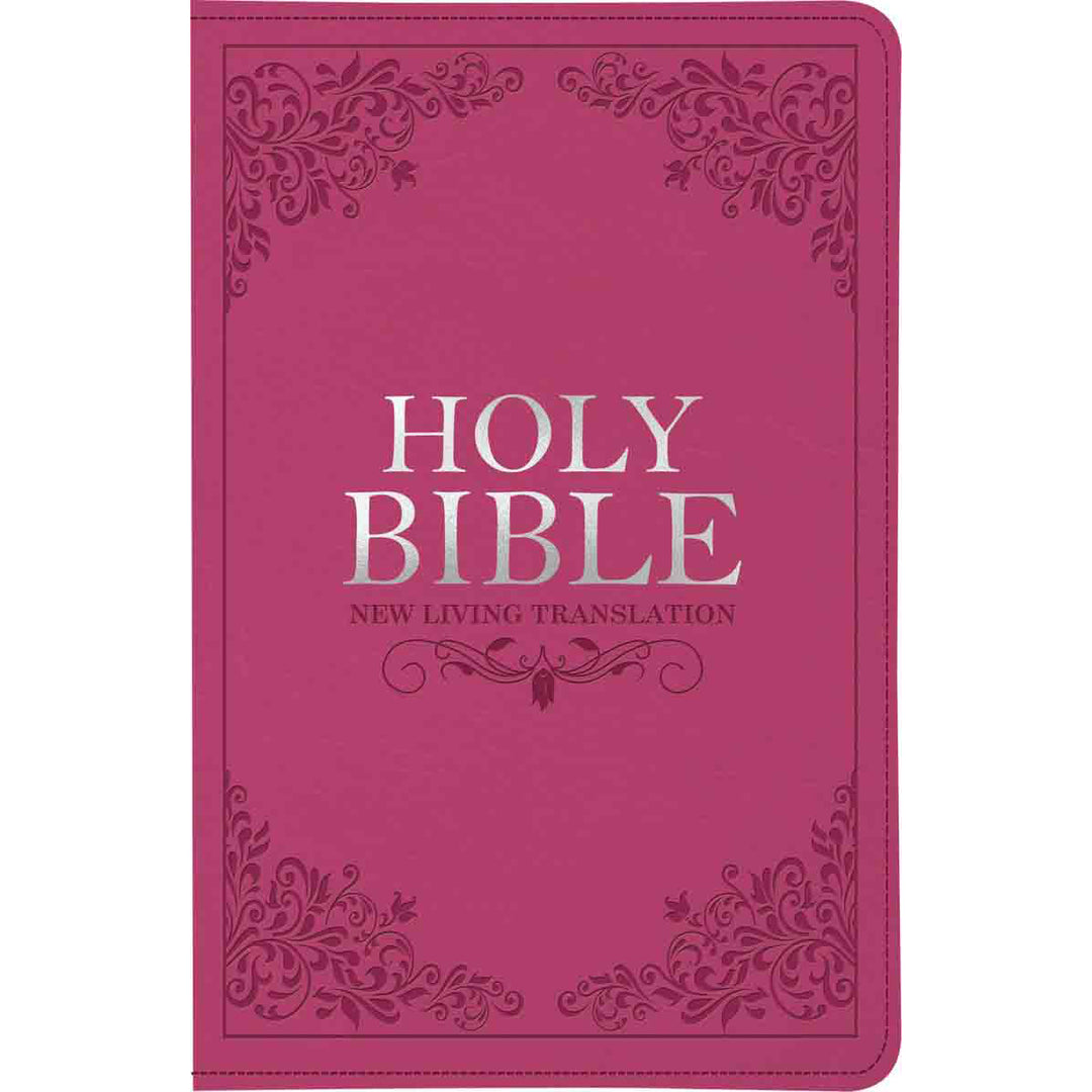 NLT Pink Faux Leather Standard Bible Thumb Indexed With Zip