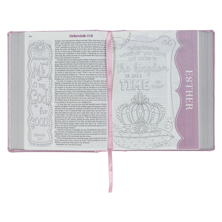 ESV Pink Salsa Faux Leather Hardcover My Creative Bible For Girls