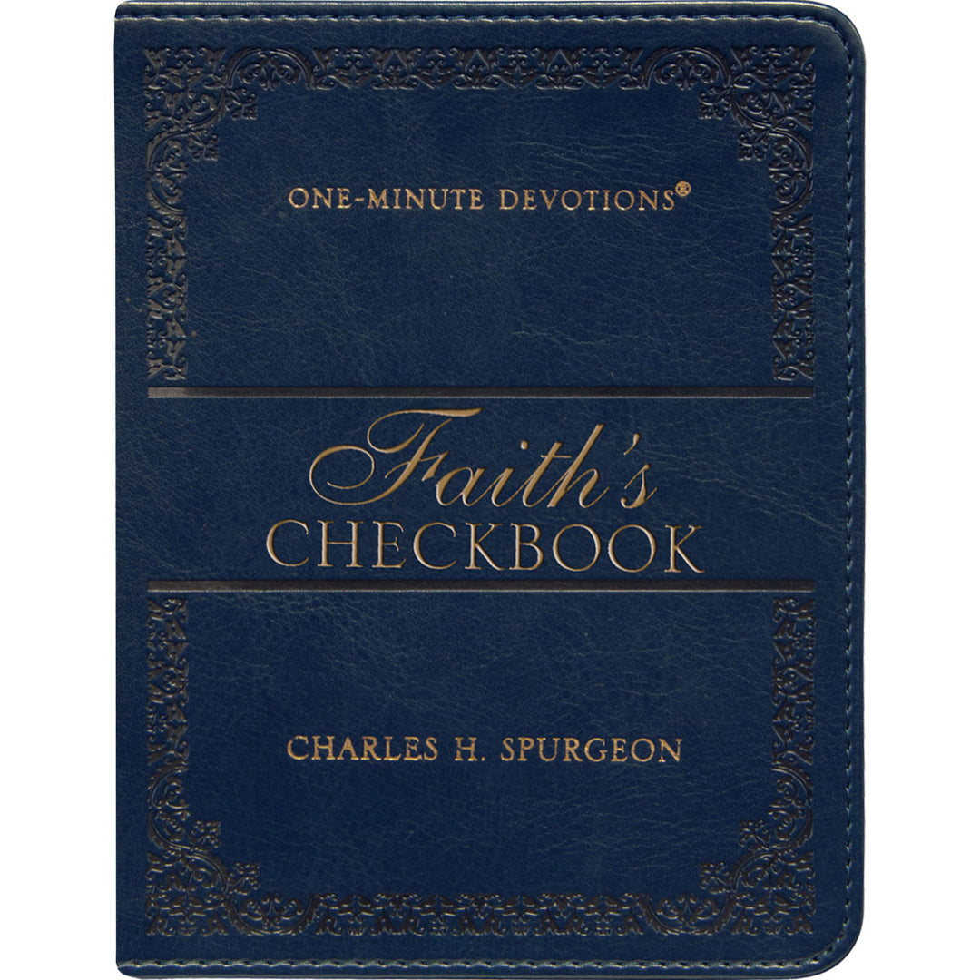 One Minute Devotions Faith's Checkbook Navy Faux Leather