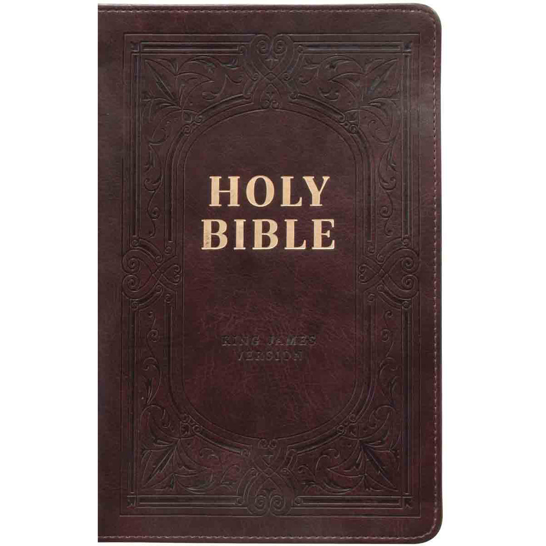 KJV Brown Faux Leather Standard Bible With Zip