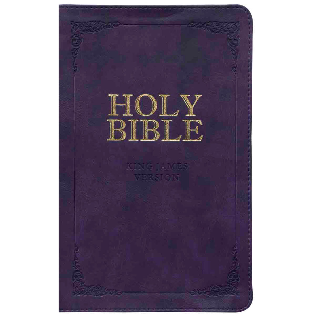 KJV Purple Faux Leather Standard Bible With Zip