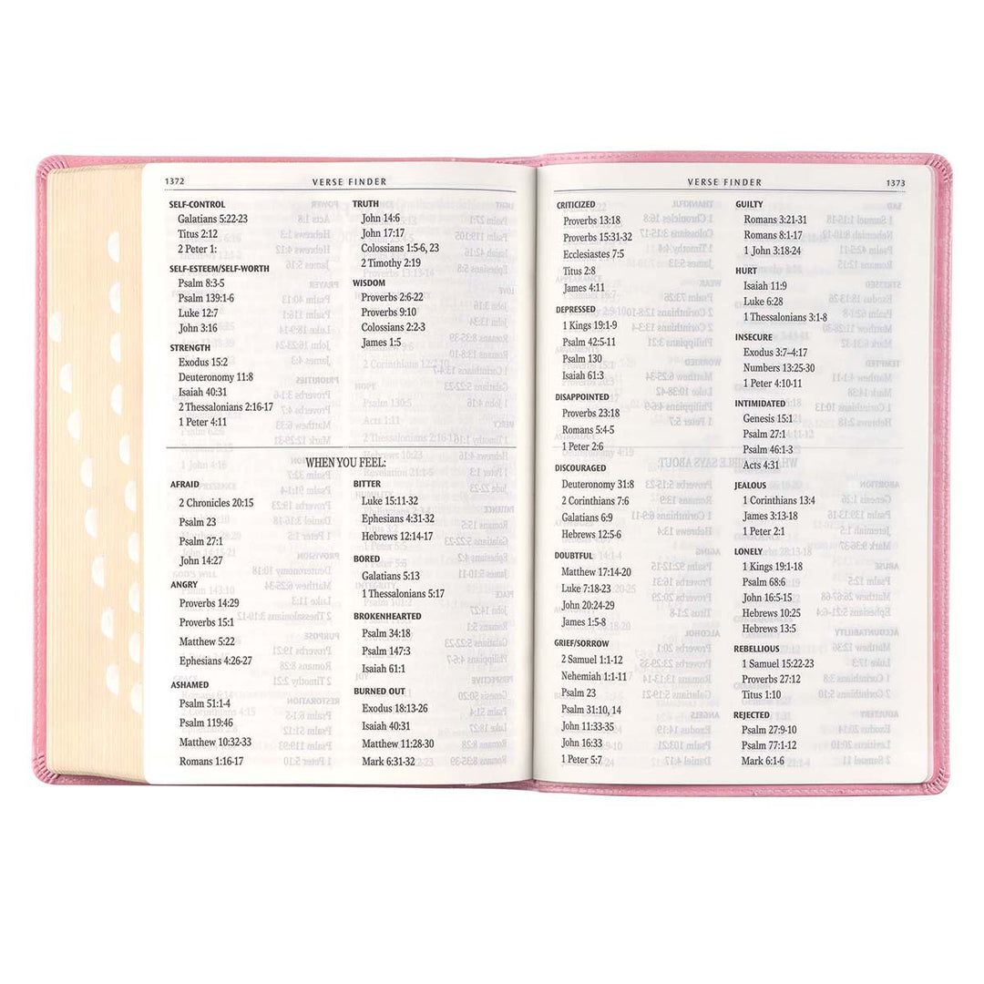 KJV Pink Faux Leather Full-Size Bible Giant Print Indexed