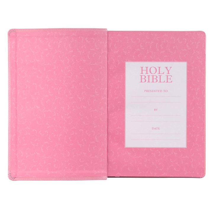 KJV Pink Faux Leather Full-Size Bible Giant Print Indexed