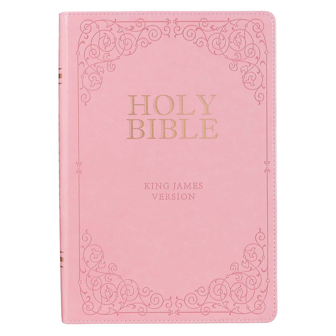 KJV Pink Faux Leather Full-Size Bible Giant Print Indexed