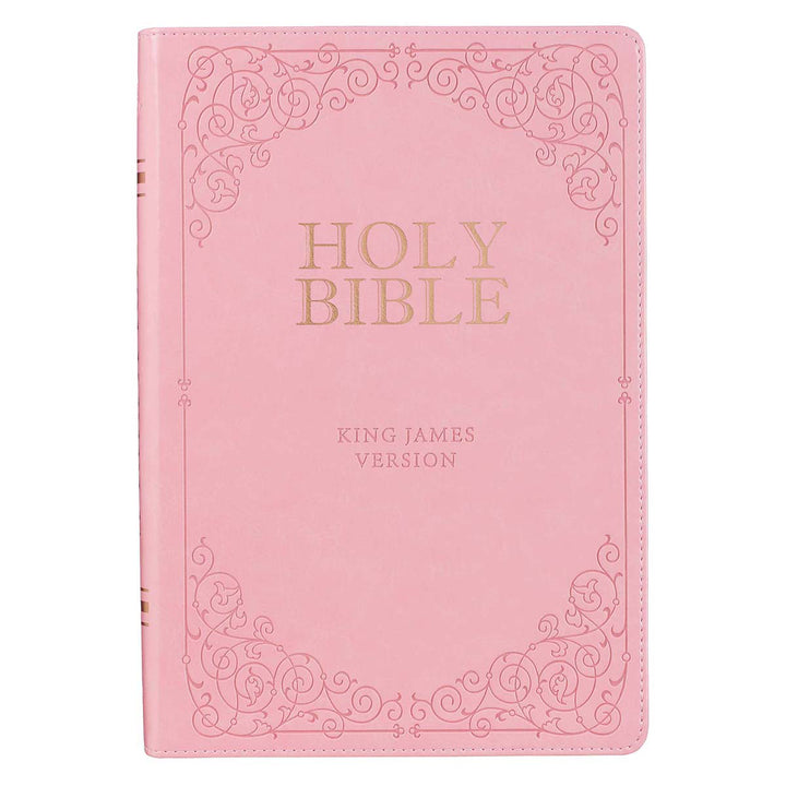 KJV Pink Faux Leather Full-Size Bible Giant Print Indexed