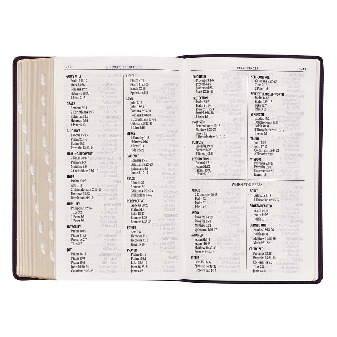 KJV Purple Faux Leather Bible Giant Print With Thumb Index