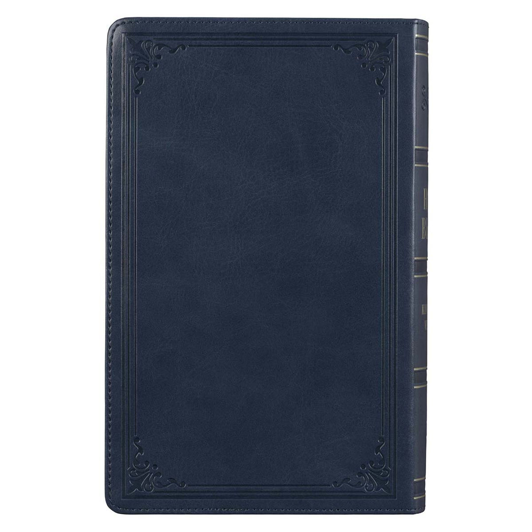 KJV Dark Blue Faux Leather Bible Giant Print With Thumb Index