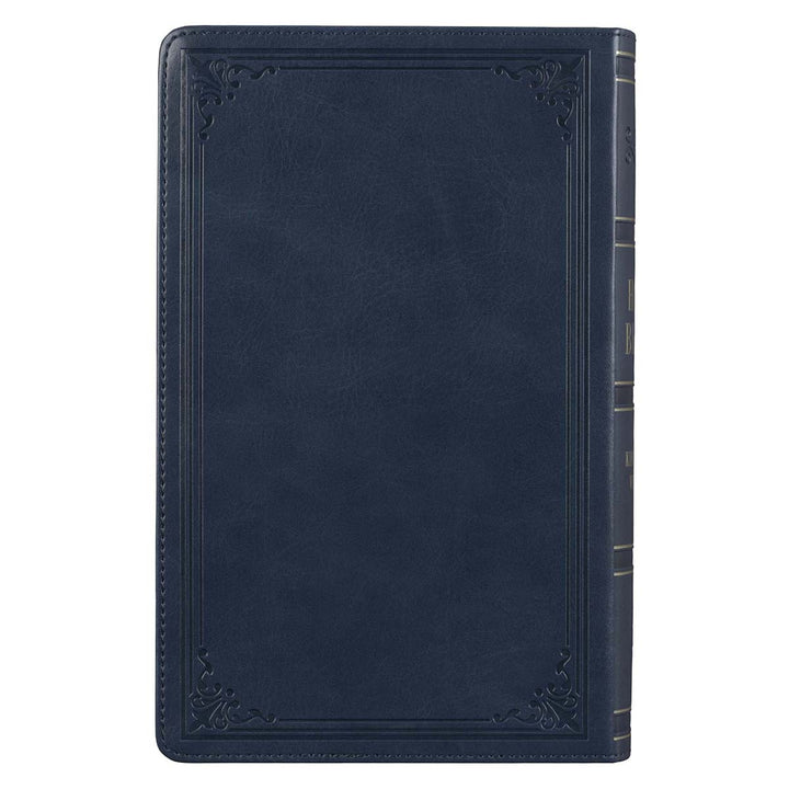 KJV Dark Blue Faux Leather Bible Giant Print With Thumb Index