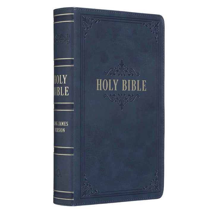 KJV Dark Blue Faux Leather Bible Giant Print With Thumb Index