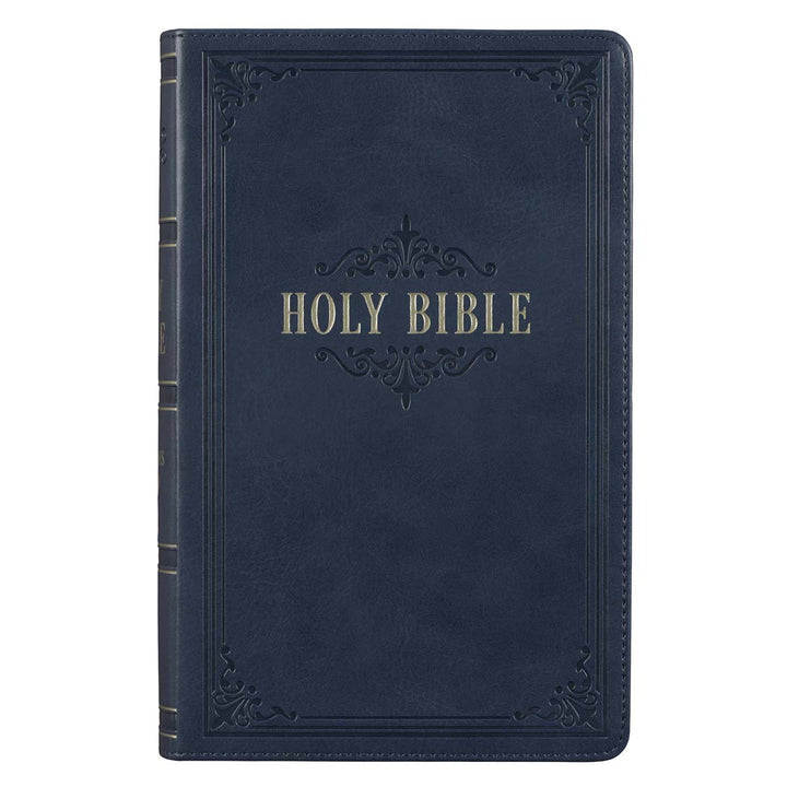 KJV Dark Blue Faux Leather Bible Giant Print With Thumb Index