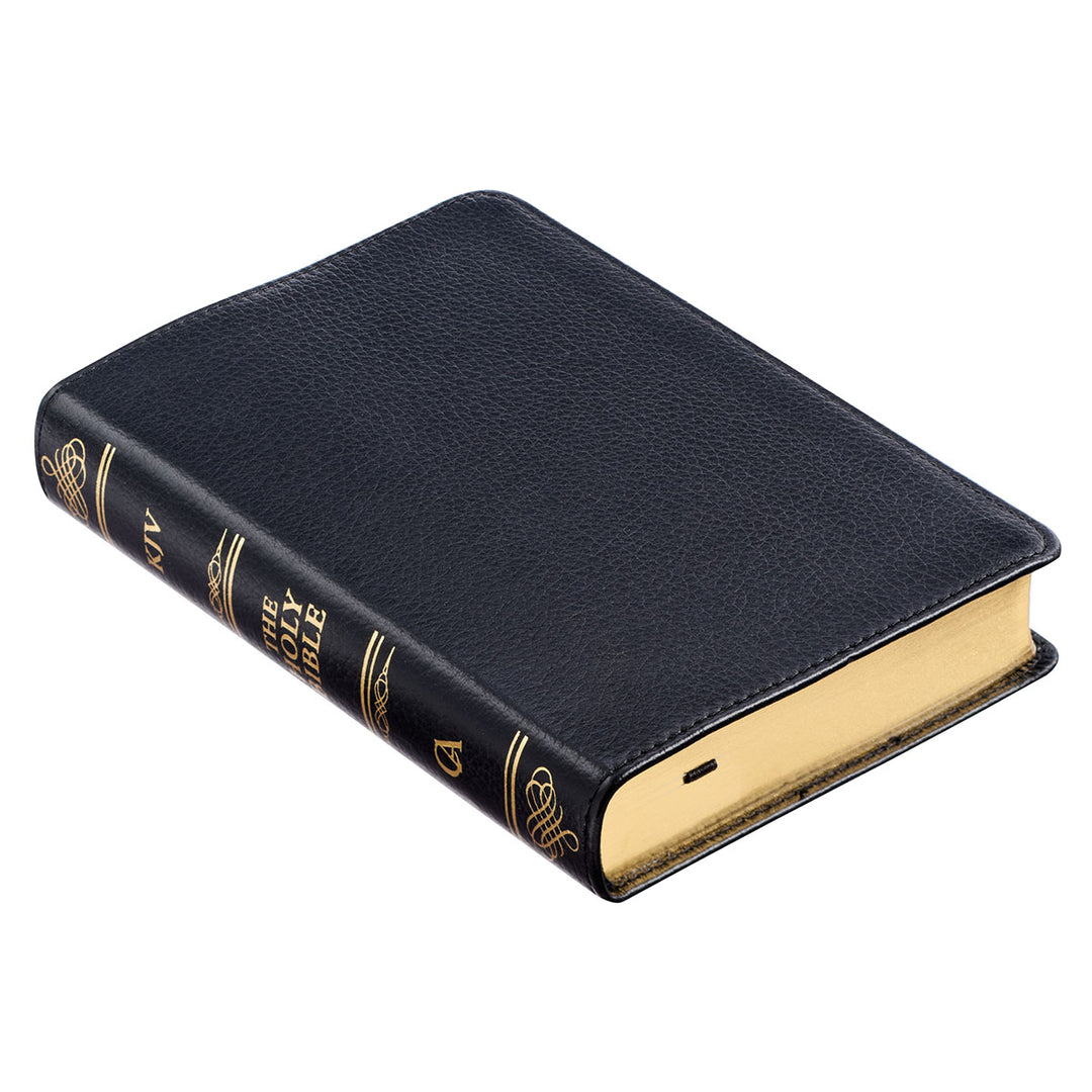 KJV Black Genuine African Leather Compact Bible Red Letter