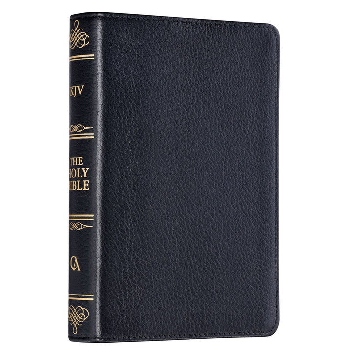 KJV Black Genuine African Leather Compact Bible Red Letter