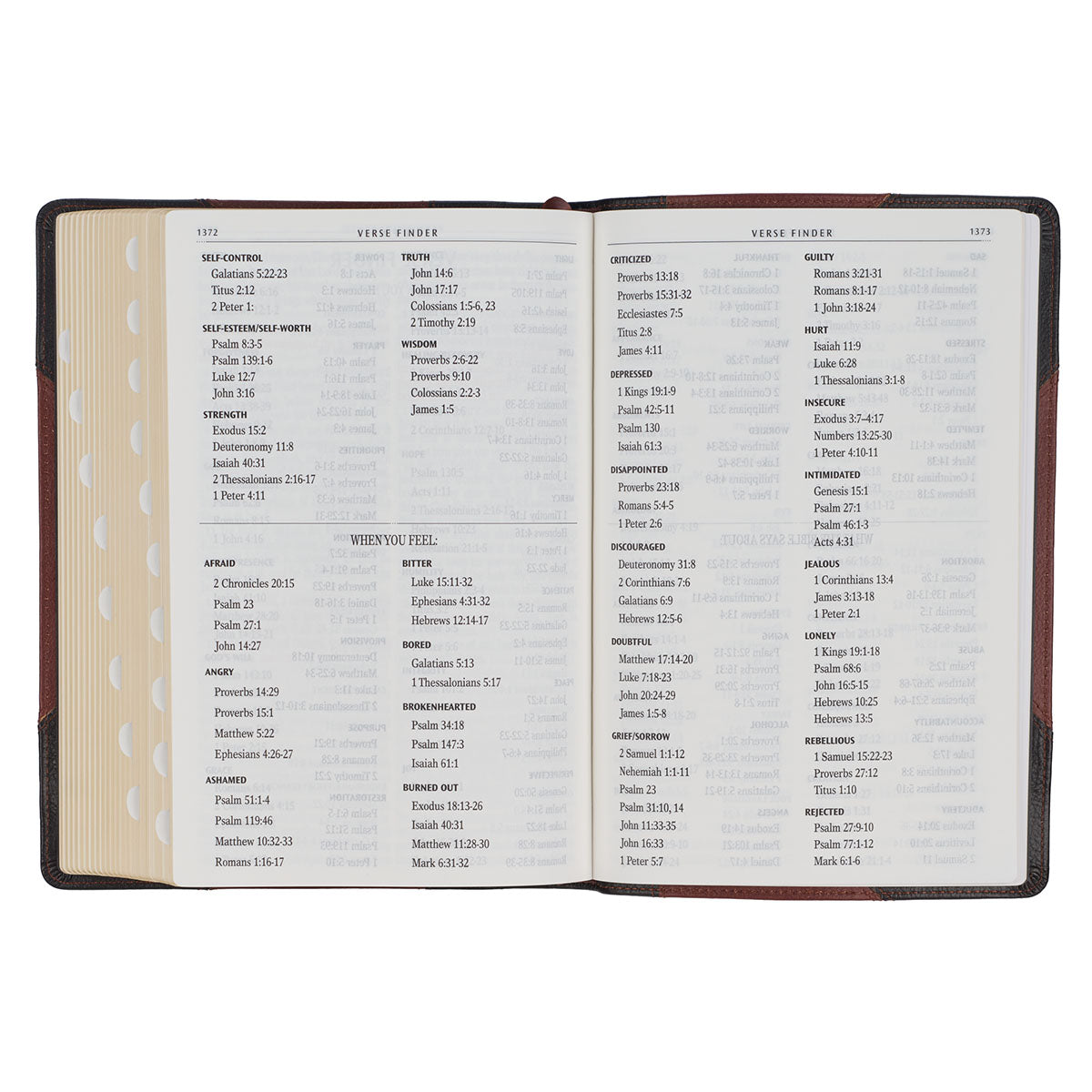 KJV Brandy & Dark Brown Genuine African Leather Bible Giant Print Indexed Red Letter