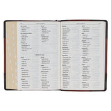 KJV Brandy & Dark Brown Genuine African Leather Bible Giant Print Indexed Red Letter
