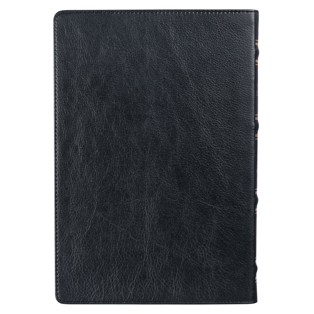 KJV Black Genuine African Leather Thinline Bible Large Print Indexed Red Letter