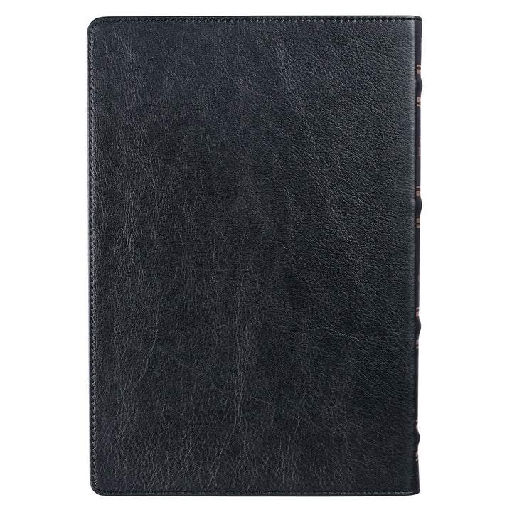 KJV Black Genuine African Leather Thinline Bible Large Print Indexed Red Letter