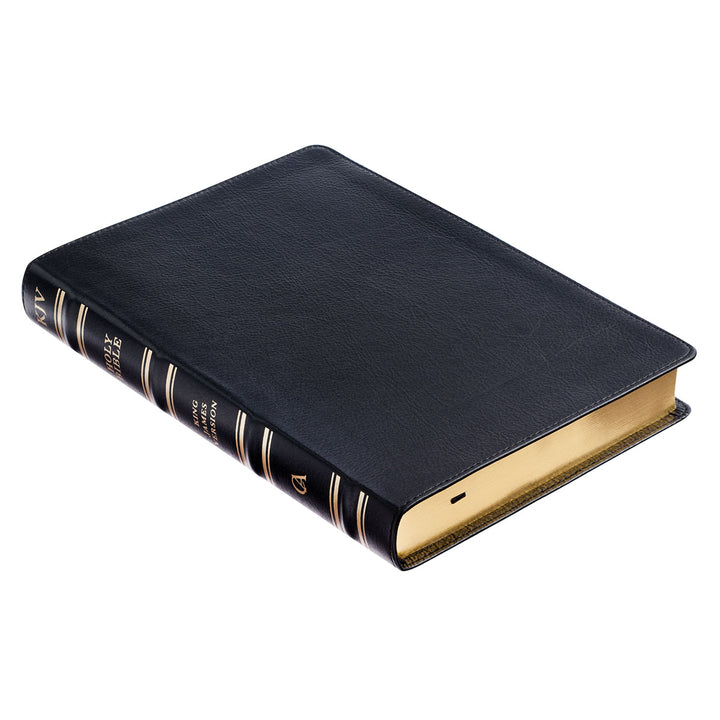 KJV Black Genuine African Leather Thinline Bible Large Print Indexed Red Letter