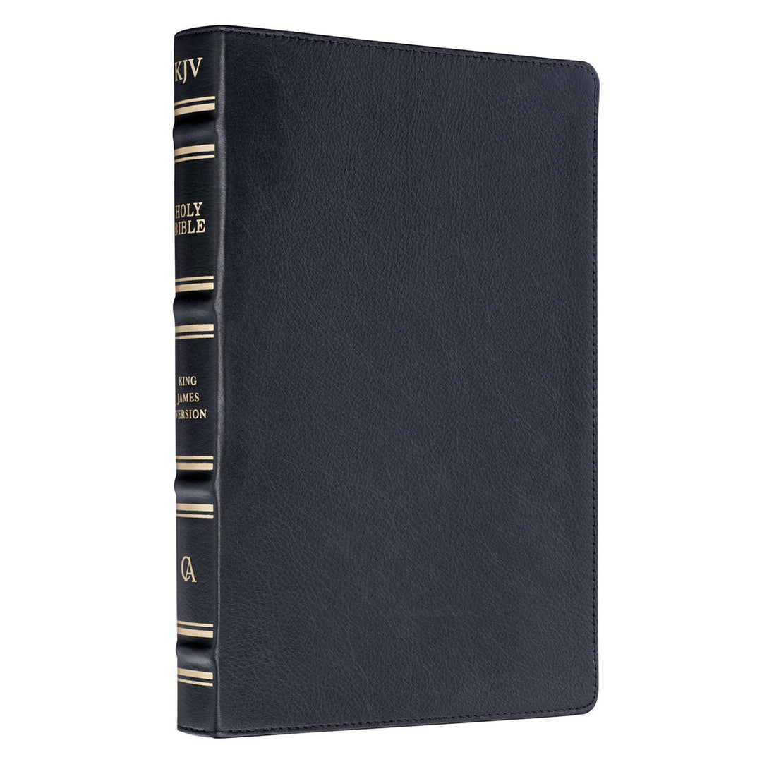 KJV Black Genuine African Leather Thinline Bible Large Print Indexed Red Letter