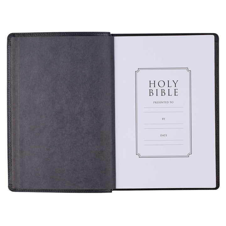 KJV Black Genuine African Leather Thinline Bible Large Print Indexed Red Letter