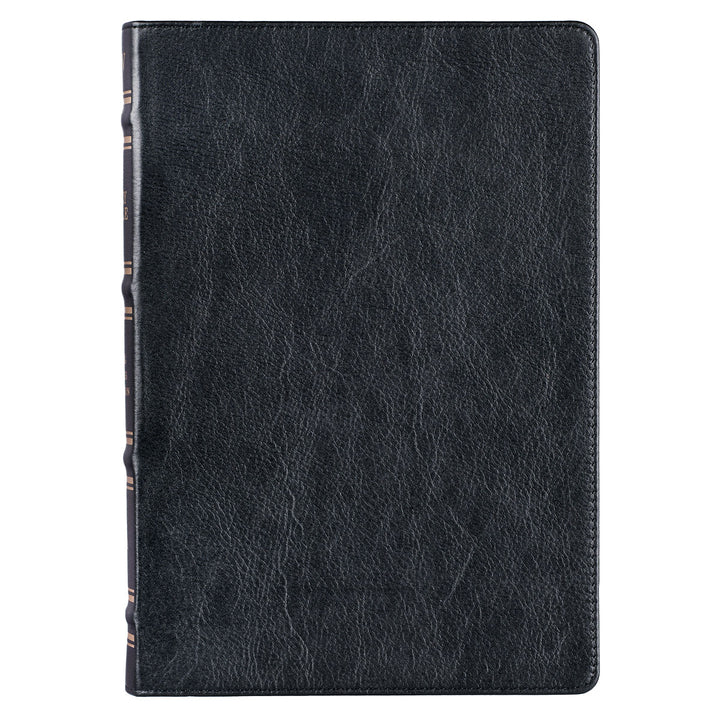 KJV Black Genuine African Leather Thinline Bible Large Print Indexed Red Letter