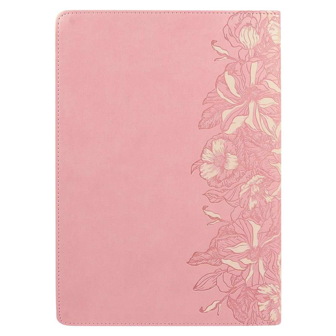 NLT Pink Faux Leather Thumb Indexed Spiritual Growth Bible
