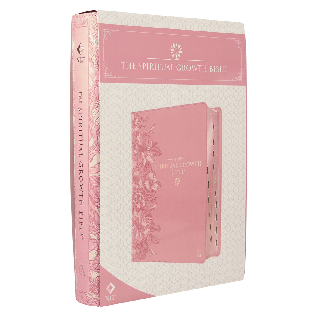 NLT Pink Faux Leather Thumb Indexed Spiritual Growth Bible