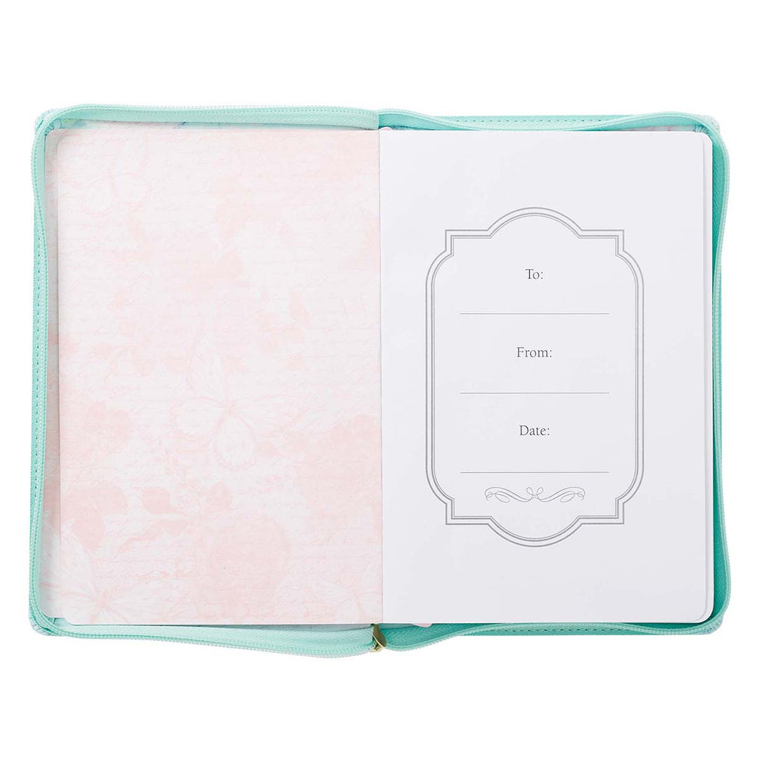 Be Still And Know Pink Butterfly (Faux Leather Journal With Zipped Closure)