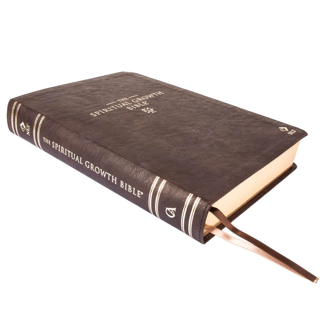 NLT Dark Brown Faux Leather Thumb Indexed Spiritual Growth Bible